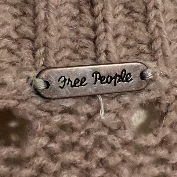 FREE PEOPLE Sweater Coat/Cardigan - Size Large - Button Closure Lace Detail - Picture 5 of 5